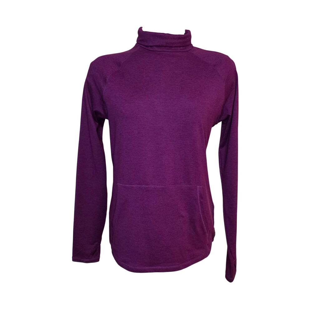 Eddie Bauer Active Long Sleeve Top Funnel Neck Women's Small Purple